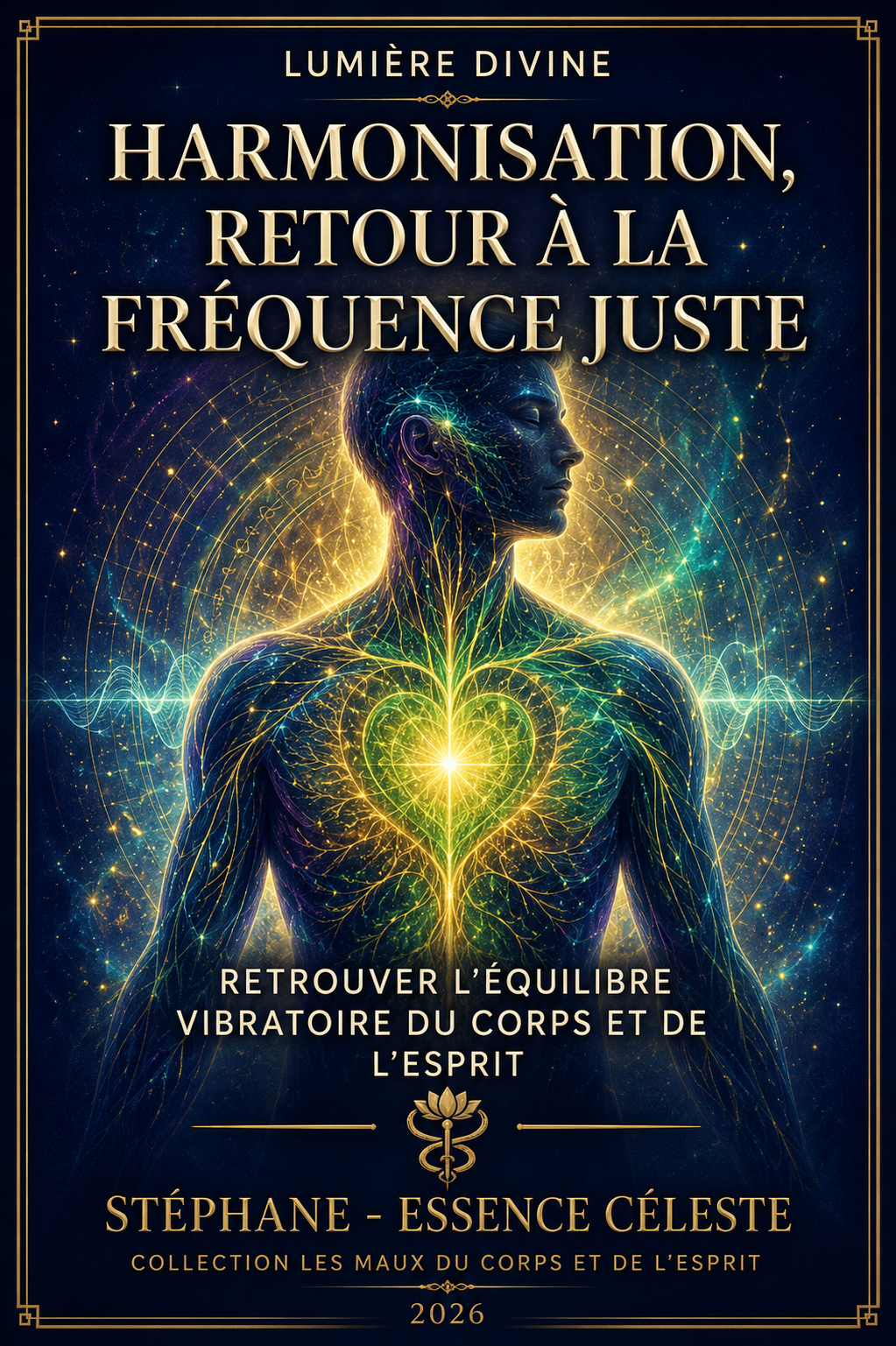 Couverture de l'ebook Harmonisation, Retour à la Fréquence Juste -collection Les Maux du Corps et de l'Esprit, Lumière Divine