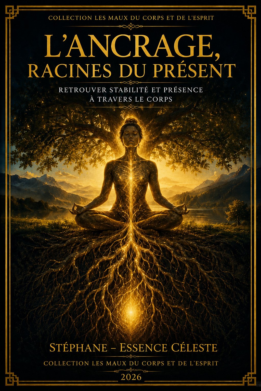 Couverture de l'ebook L'Ancrage, Racines du Présent - collection Les Maux du Corps et de l'Esprit, Lumière Divine