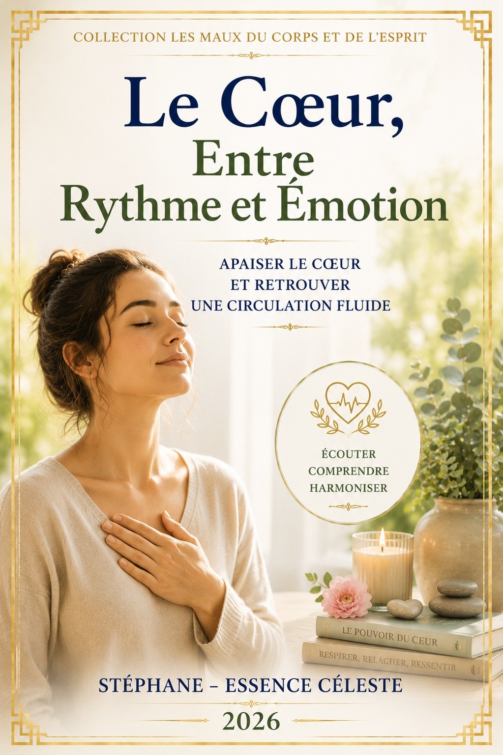Couverture de l'ebook Le Cœur, Entre Rythme et Émotion - collection Les Maux du Corps et de l'Esprit, Lumière Divine