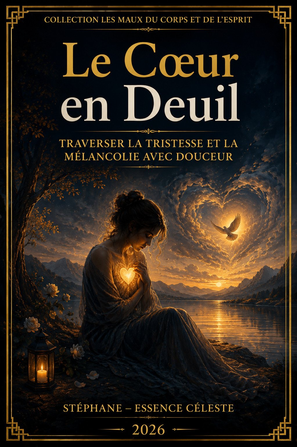 Couverture de l'ebook Le Cœur en Deuil - collection Les Maux du Corps et de l'Esprit, Lumière Divine