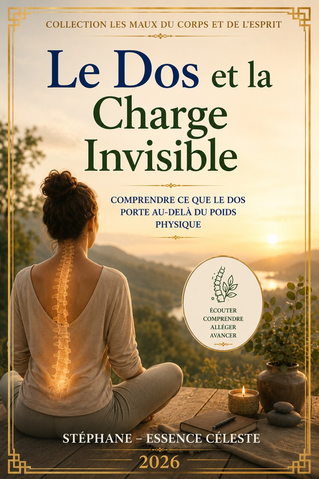 Couverture de l'ebook Le Dos et la Charge Invisible - collection Les Maux du Corps et de l'Esprit, Lumière Divine