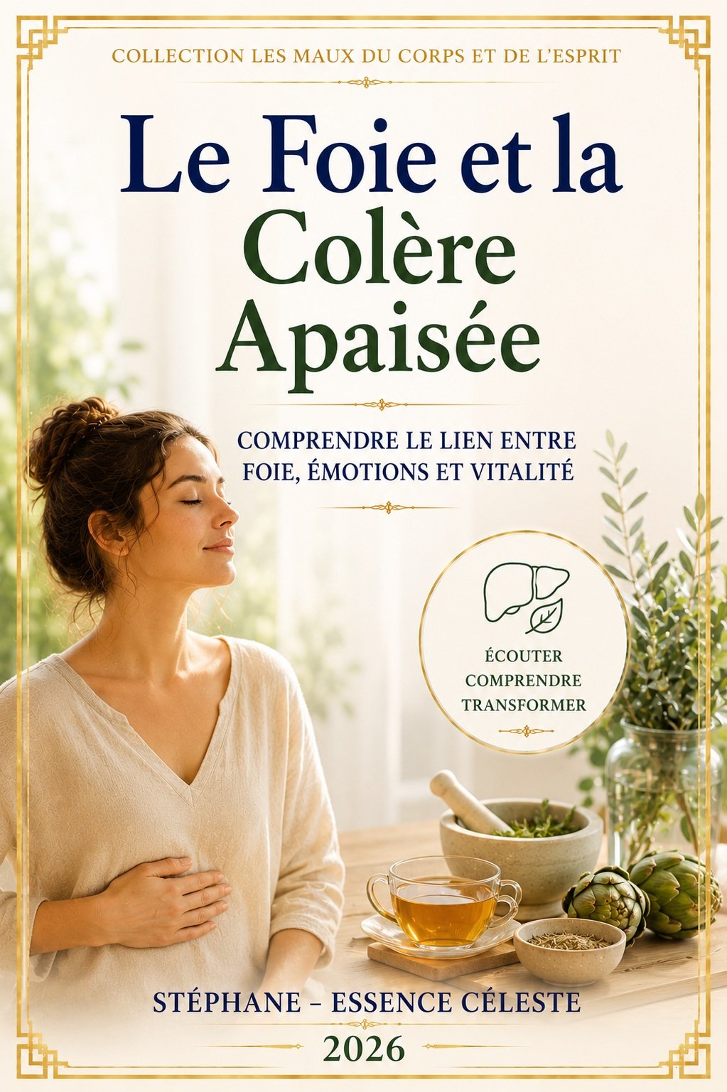 Couverture de l'ebook Le Foie et la Colère Apaisée - collection Les Maux du Corps et de l'Esprit, Lumière Divine