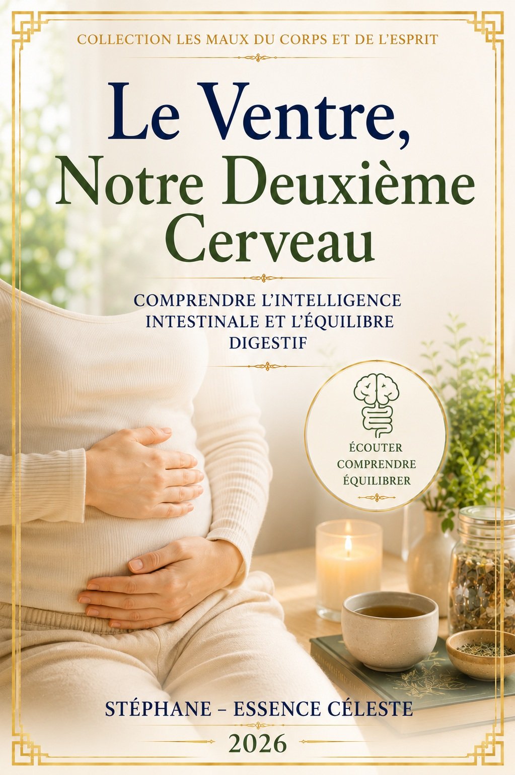 Couverture de l'ebook Le Ventre, Notre Deuxième Cerveau - collection Les Maux du Corps et de l'Esprit, Lumière Divine